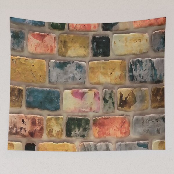 Item preview, Multi-Colored Brick Wall Decorative Pattern designed and sold by taiche.