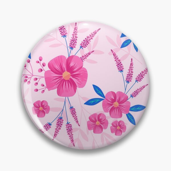 Artikelvorschau, Rosa und blaues Blumenmuster entworfen und verkauft von Katbydesign.