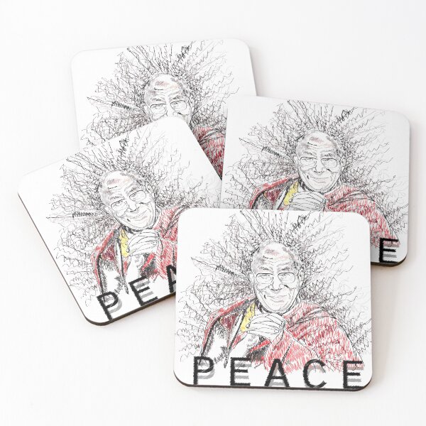 Item preview, peace Dalai Lama 14 poster | Dalai Lama 14 sketch art | Dalai Lama Poster designed and sold by KARTICK DUTTA.