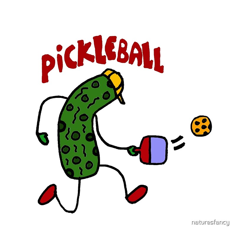 "Funny Pickle Playing Pickleball" by naturesfancy Redbubble