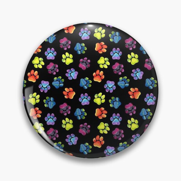 Item preview, Black Rainbow Paw Print Pattern designed and sold by dragonstarart.