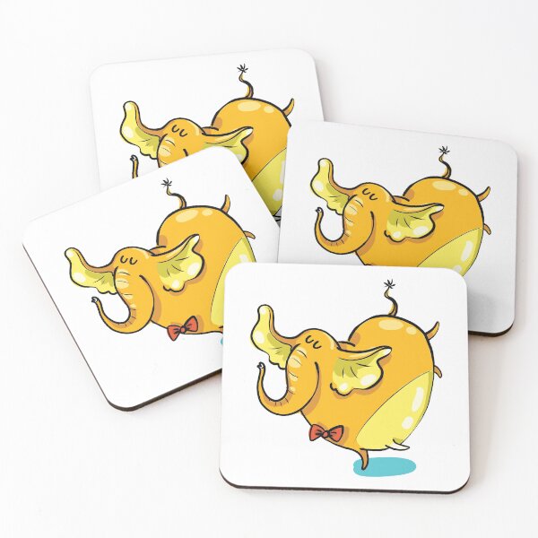Item preview, Funny Cute Yellow Dancing Elephant designed and sold by AnastasiaDesign.