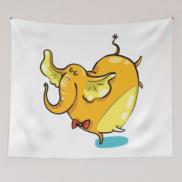 Item preview, Funny Cute Yellow Dancing Elephant designed and sold by AnastasiaDesign.