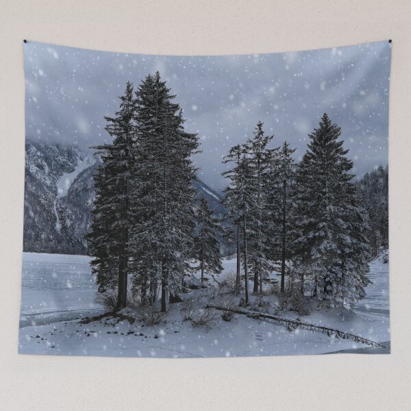 Item preview, Trees At The Frozen Lago del Predil designed and sold by rawshutterbug.