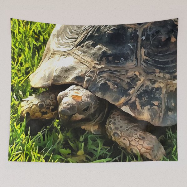 Item preview, Wild Tortoise In Grass Meadow Wildlife Art designed and sold by taiche.