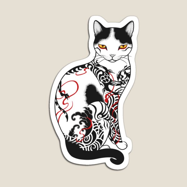 Item preview, Cat in battling dragon love mates tattoo designed and sold by runcatrun.