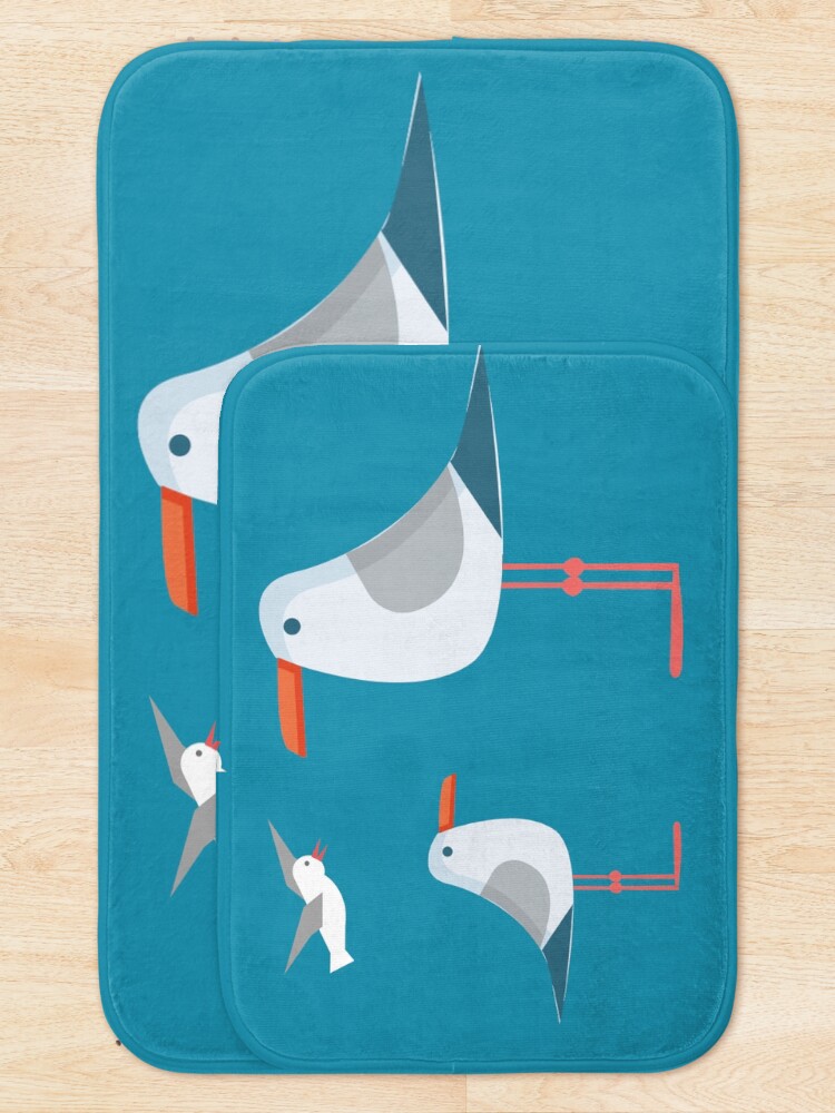Thumbnail 5 of 6, Bath Mat, Coastal Happiness Ocean designed and sold by limeandcedar.