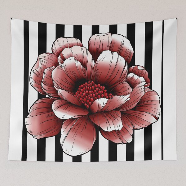 Item preview, LINE FLOWER RED designed and sold by MAYRA PEREZ.