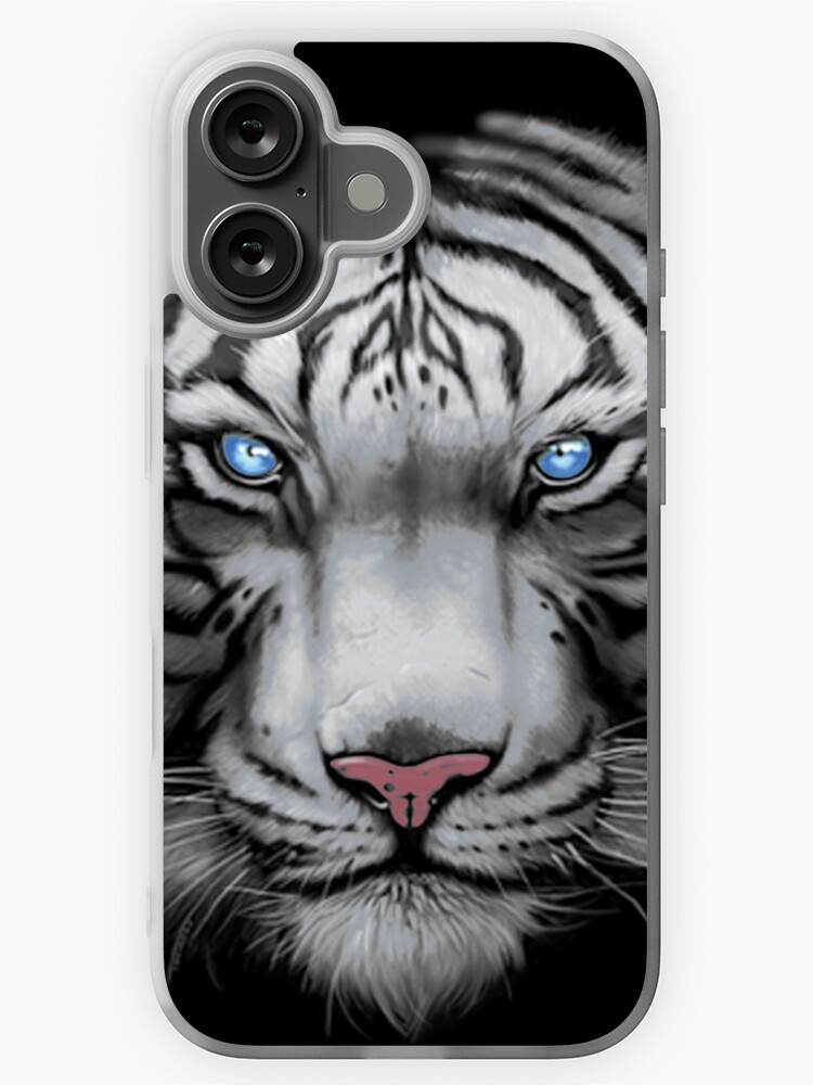 Back Cover White Tiger Phone Case White Tiger With Blue Eyes Face