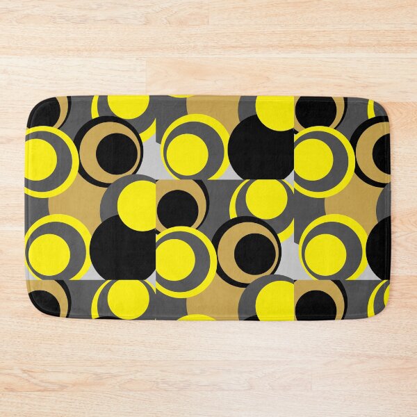 Item preview, Retro big modern colorful circles black yellow grey pattern designed and sold by aapshop.