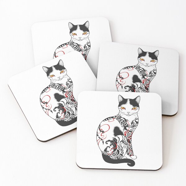 Item preview, Cat in battling dragon love mates tattoo designed and sold by runcatrun.