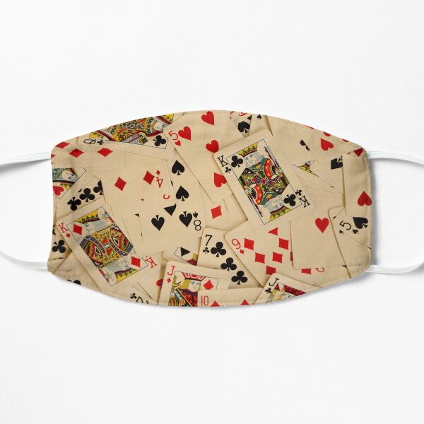 Scattered Pack of Playing Cards Hearts Clubs Diamonds Spades Pattern Flat Mask