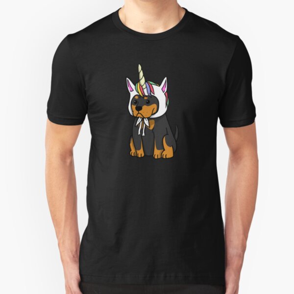 Funny Unicorn Rottweiler Slim Fit T-Shirt