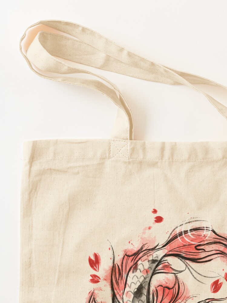 Japanese Koi Carp Nishikigoi Fish Cherry Blossom Tote Bag