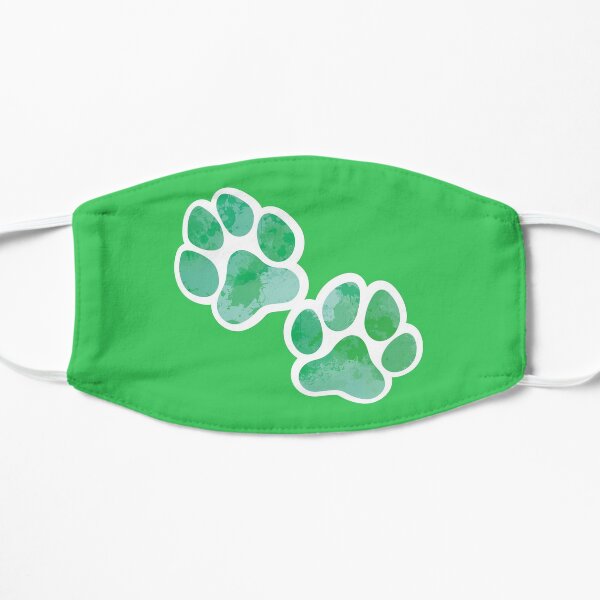 Painted Pawprints (Green Print) Mask