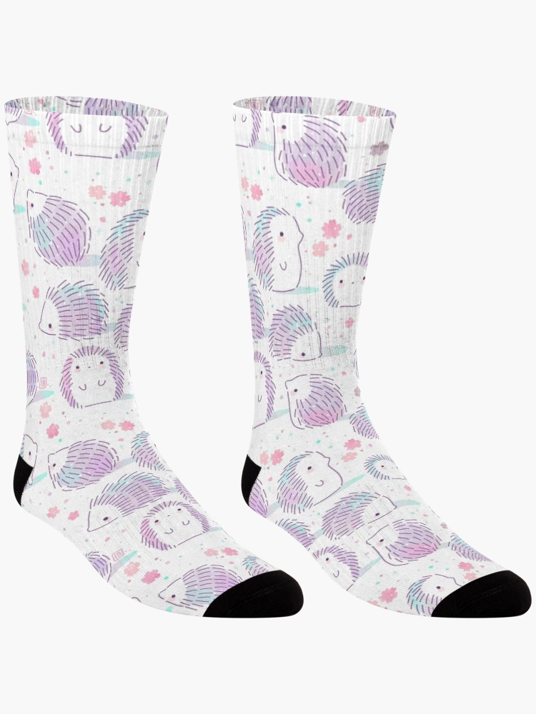 Thumbnail 3 of 5, Socks, Spring Hedgehog Pattern designed and sold by freeminds.