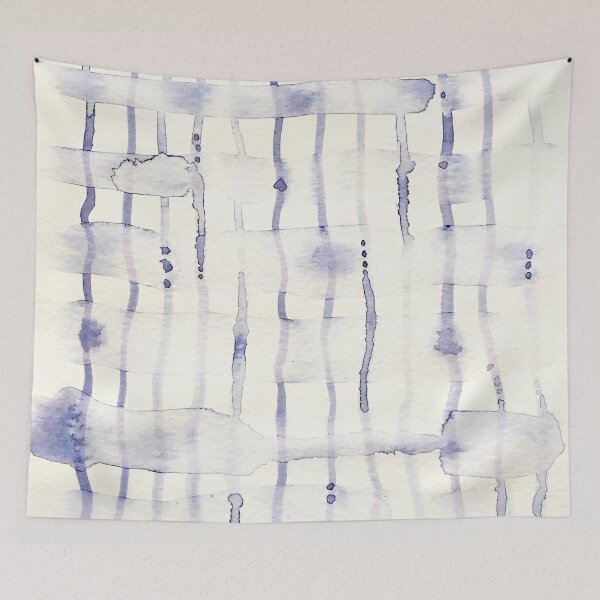 Item preview, Blue and Purple Watercolor grid pattern  designed and sold by artsome-design.