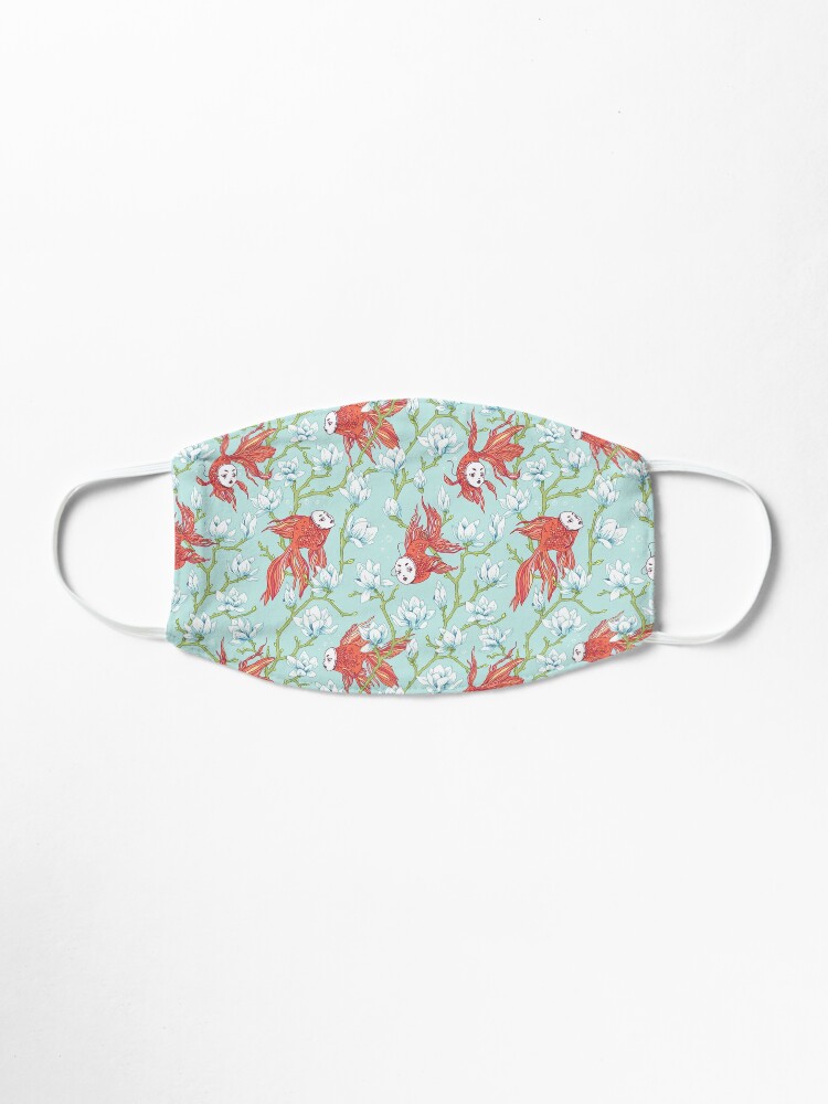 Alternate view of Goldfish, Mask and Magnolia Pattern Mask