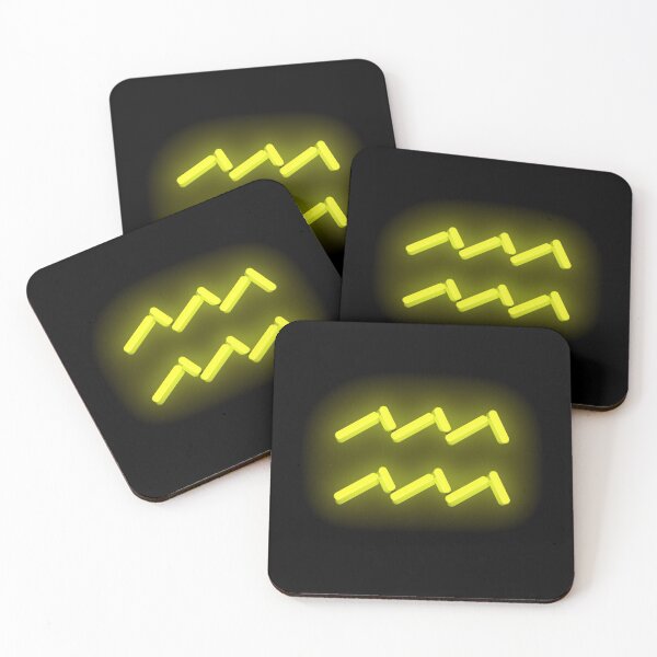 Item preview, Aquarius Zodiac Neon Sign Yellow designed and sold by alm0st-aliv3.