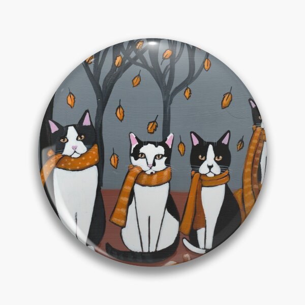 An Autumn Day With Tuxedos Pin