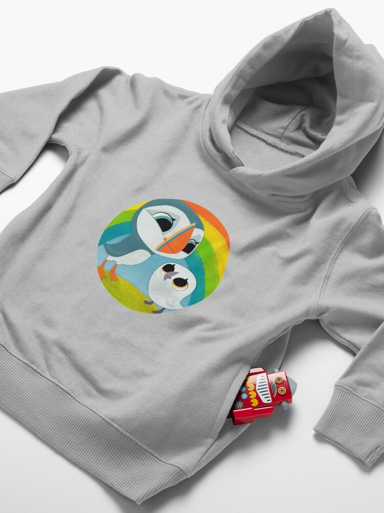 Alternate view of Puffins Preschool Gifts - Rocks - Irish Coast - Ireland - Cute Little Pre School Gifts - T shirts Toddler Pullover Hoodie