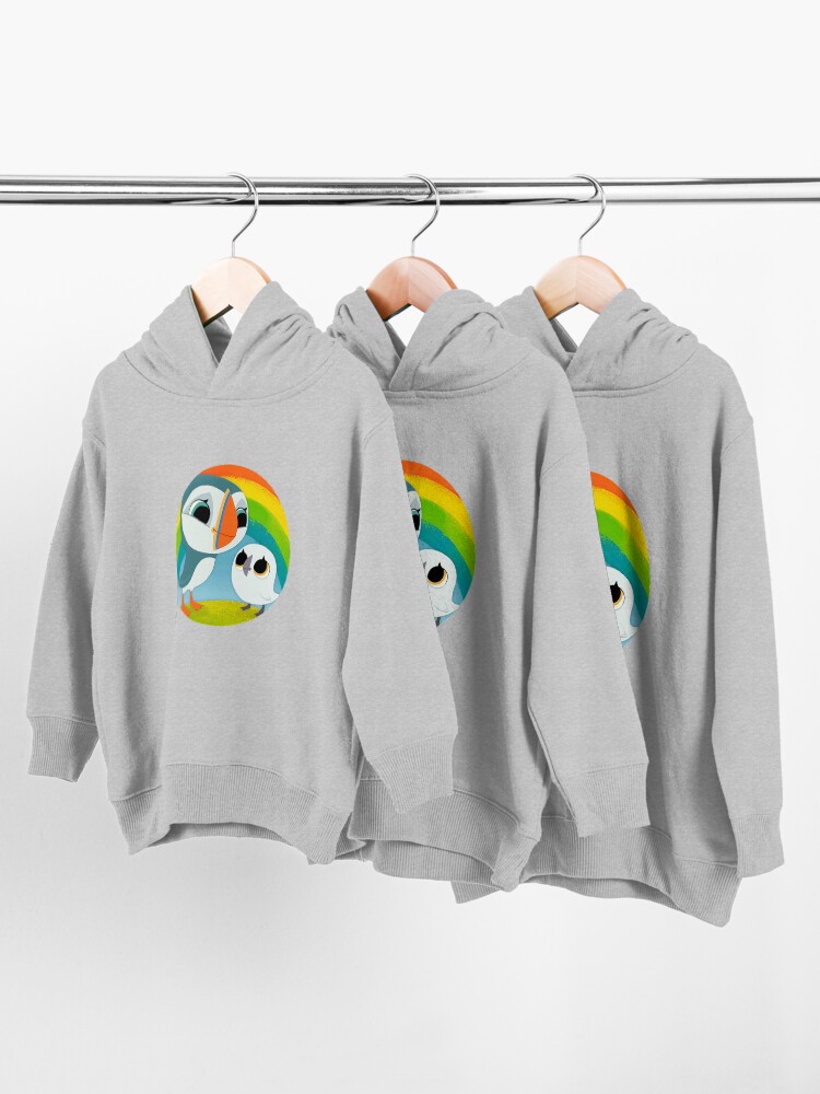 Alternate view of Puffins Preschool Gifts - Rocks - Irish Coast - Ireland - Cute Little Pre School Gifts - T shirts Toddler Pullover Hoodie