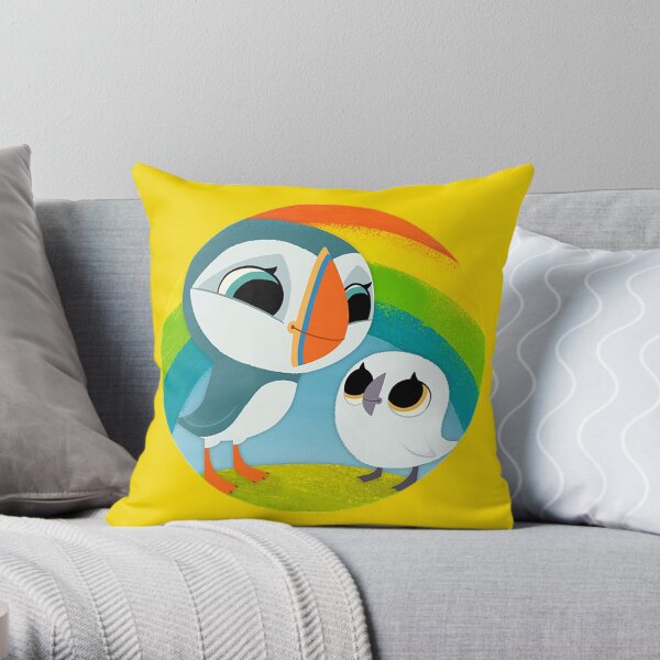 Puffins Preschool Gifts - Rocks - Irish Coast - Ireland - Cute Little Pre School Gifts - T shirts Throw Pillow