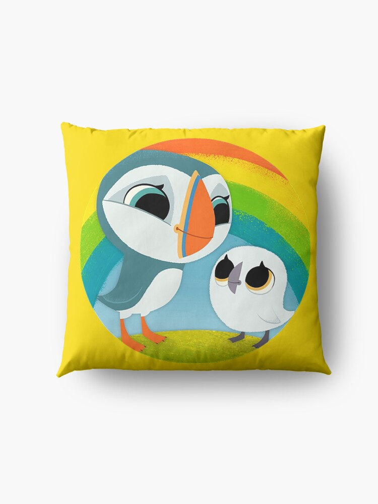 Alternate view of Puffins Preschool Gifts - Rocks - Irish Coast - Ireland - Cute Little Pre School Gifts - T shirts Floor Pillow