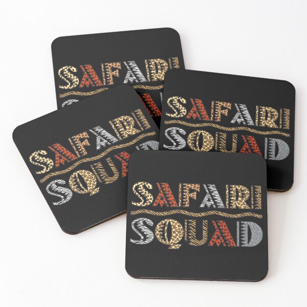 Item preview, Safari Squad Zebra Giraffe Leopard Animal Pattern Text Funny African Savanna trip  designed and sold by alenaz.