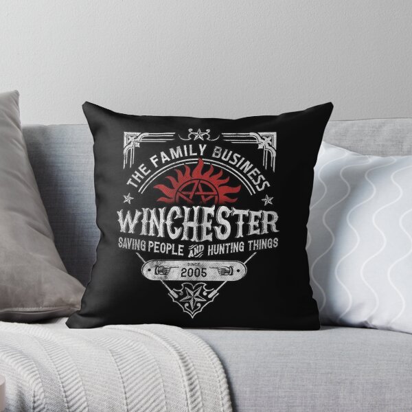 The Family Business Winchester Saving People and Hunting Things | Supernatural™ Throw Pillow