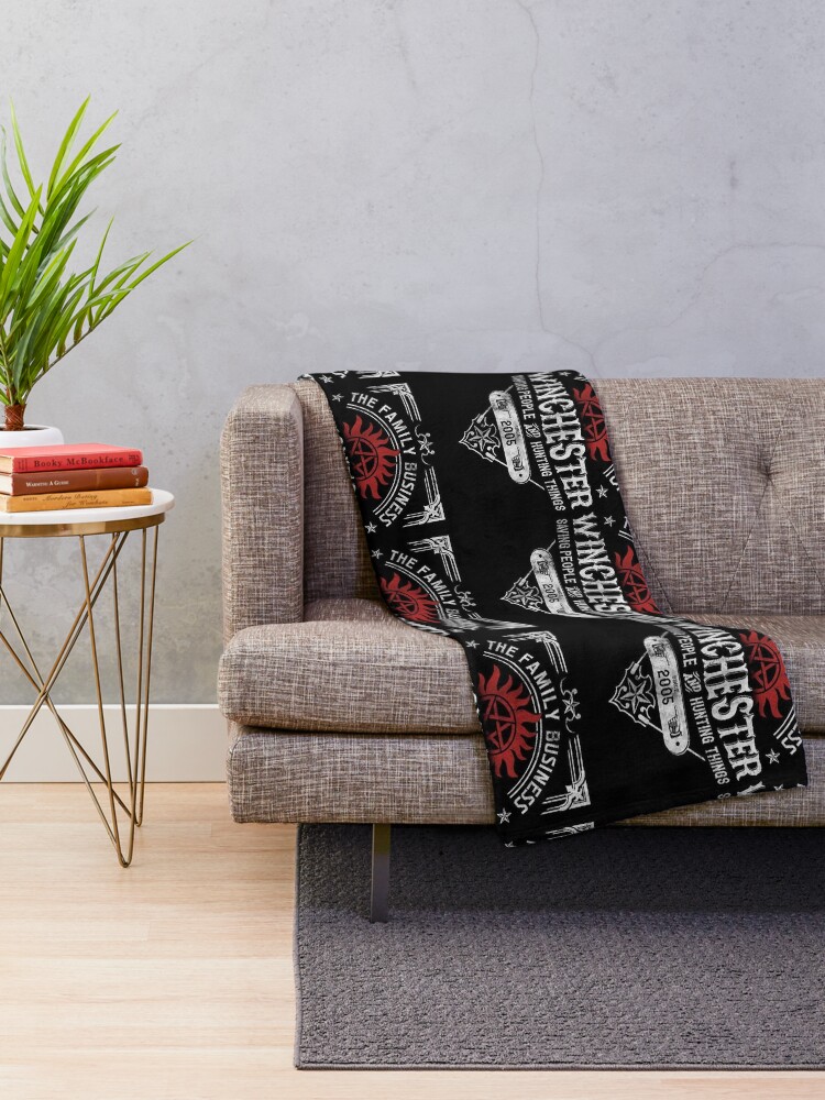 Alternate view of The Family Business Winchester Saving People and Hunting Things | Supernatural™ Throw Blanket