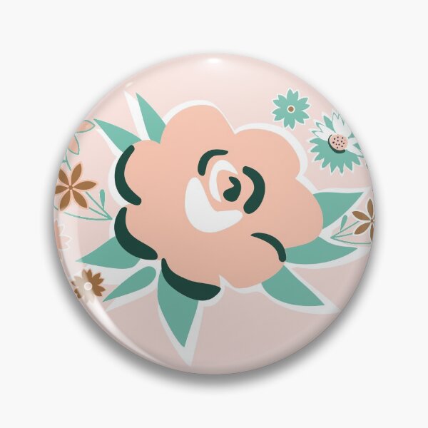 Item preview, Retro Flowers in Spearmint, Bronze, Rose Pink and White designed and sold by vinpauld.