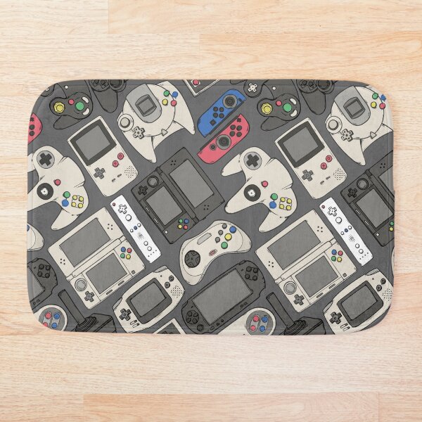 Video Game Controllers in True Colors Bath Mat