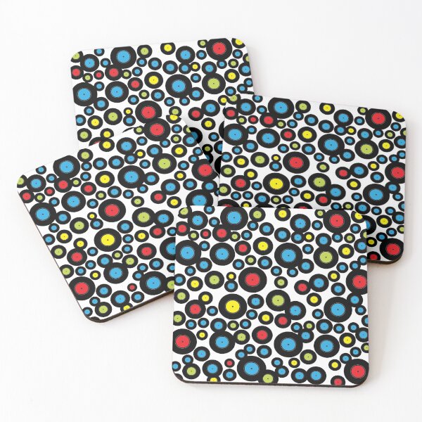 Item preview, DJ Retro Vinyl Records Pattern designed and sold by HotHibiscus.