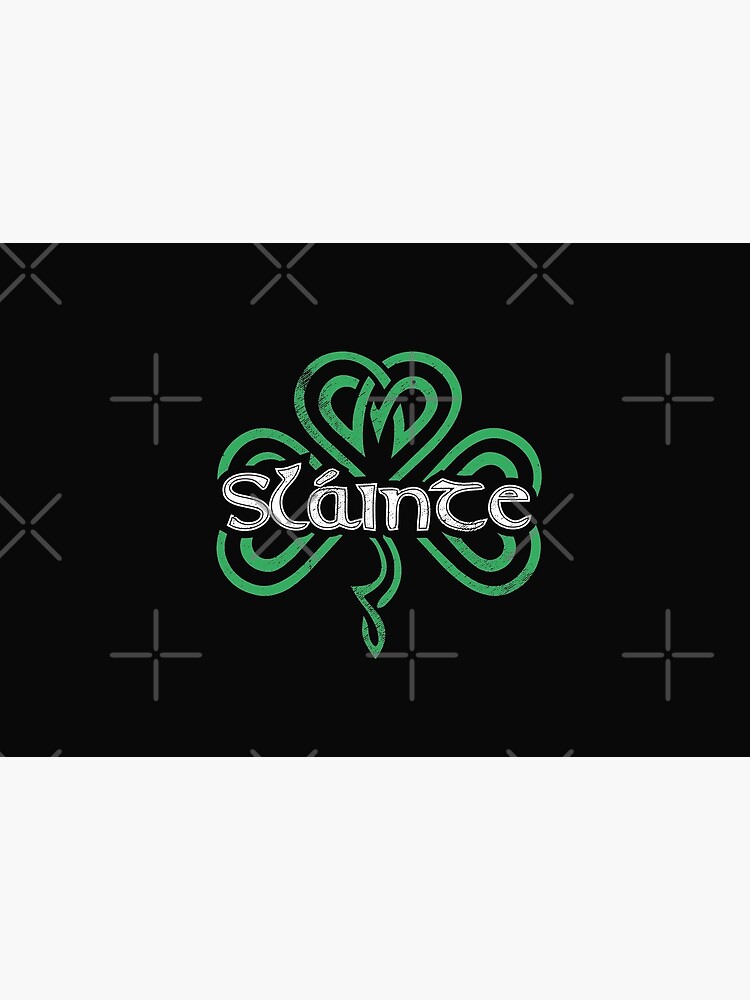 Slainte Gaelic Drinking Toast Cheers Good Health Funny St Patricks Day Saying Retro Shamrock 8829