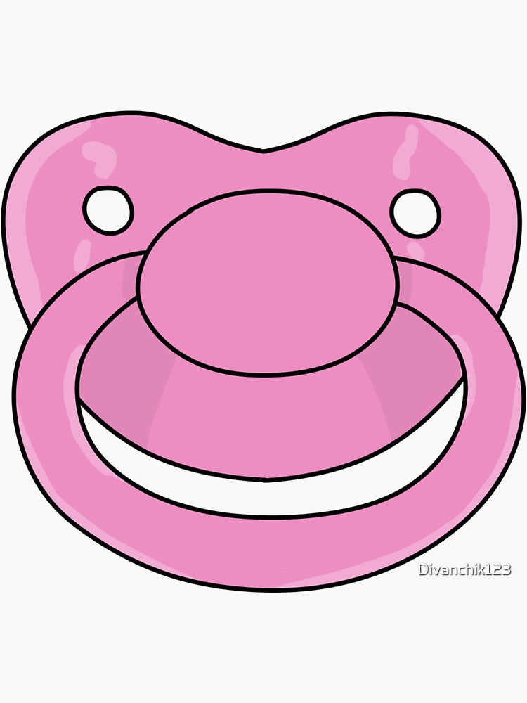 "Pink Pacifier" Sticker for Sale by Divanchik123 Redbubble