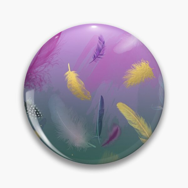 Item preview, Dancing Feathers - Pink and bottle green shades with gold details designed and sold by alexixela.