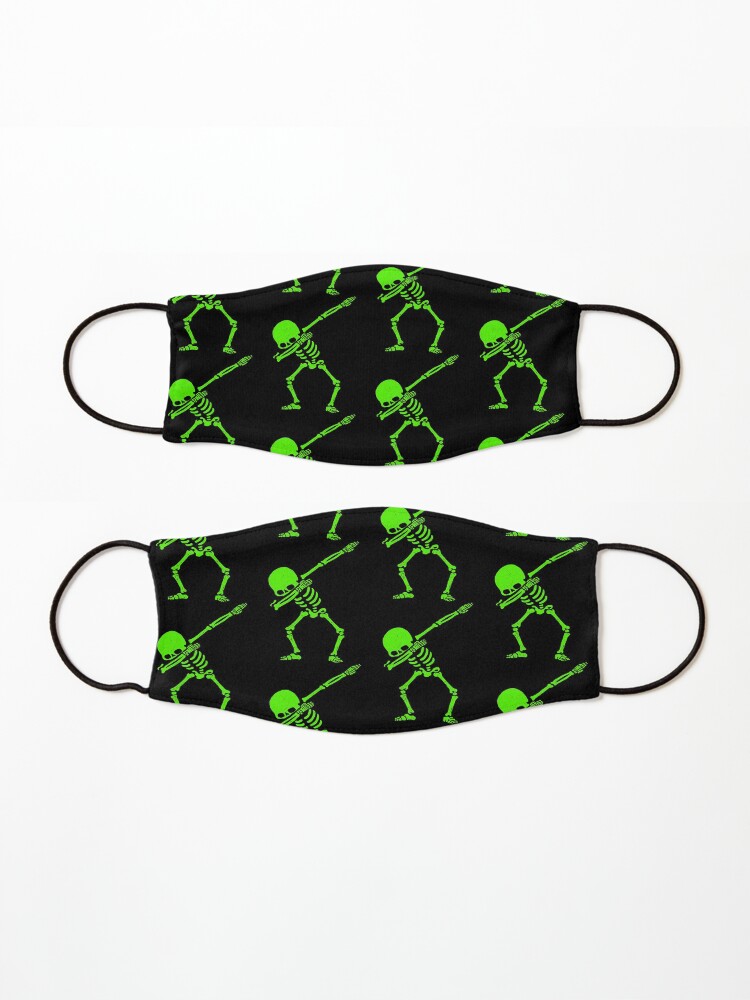 Alternate view of Dabbing Skeleton Green Mask