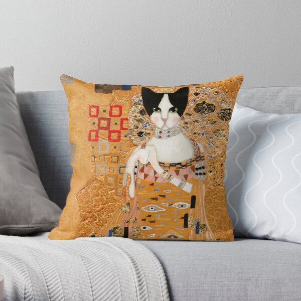 Ameowican Gothic Calico And Tuxedo Cat Throw Pillow Cushion Cover