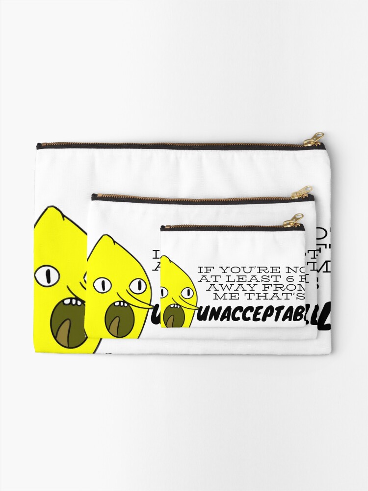 Alternate view of Lemongrab Stay 6 ft away Zipper Pouch