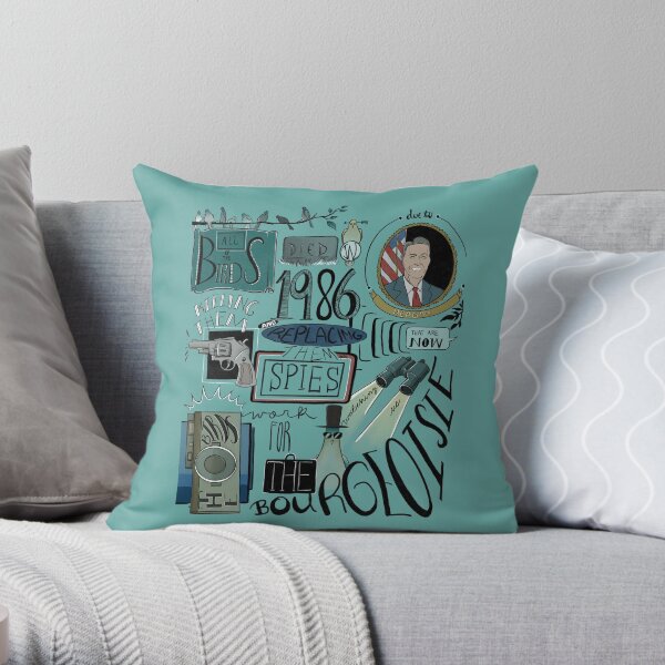 The Birds work for the Bourgeoisie Throw Pillow