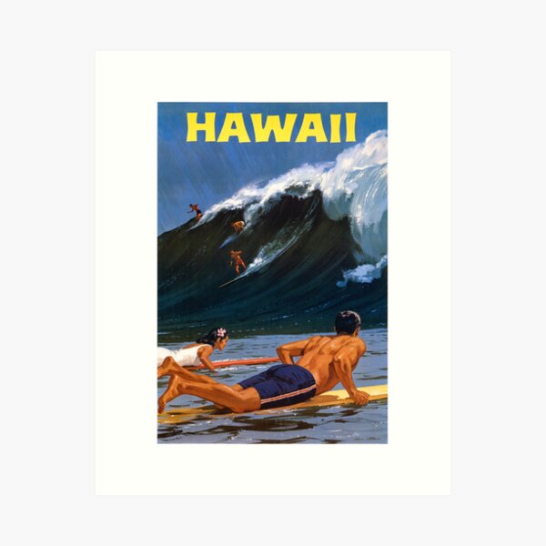 Hawaii Vintage Travel Poster Restored Art Print