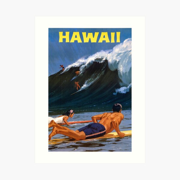 Hawaii Vintage Travel Poster Restored Art Print