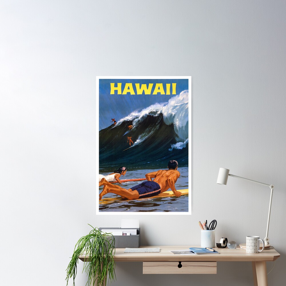 Hawaii Vintage Travel Poster Restored Poster