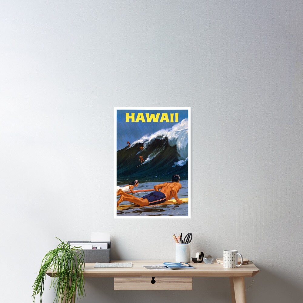 Hawaii Vintage Travel Poster Restored Poster