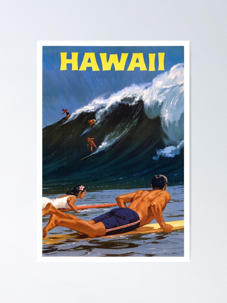 Alternate view of Hawaii Vintage Travel Poster Restored Poster