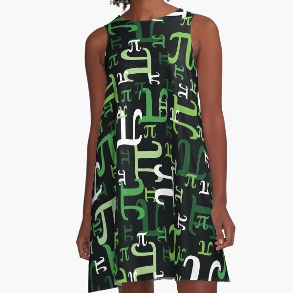 Stücke von Pi (Grün) A-Linien Kleid