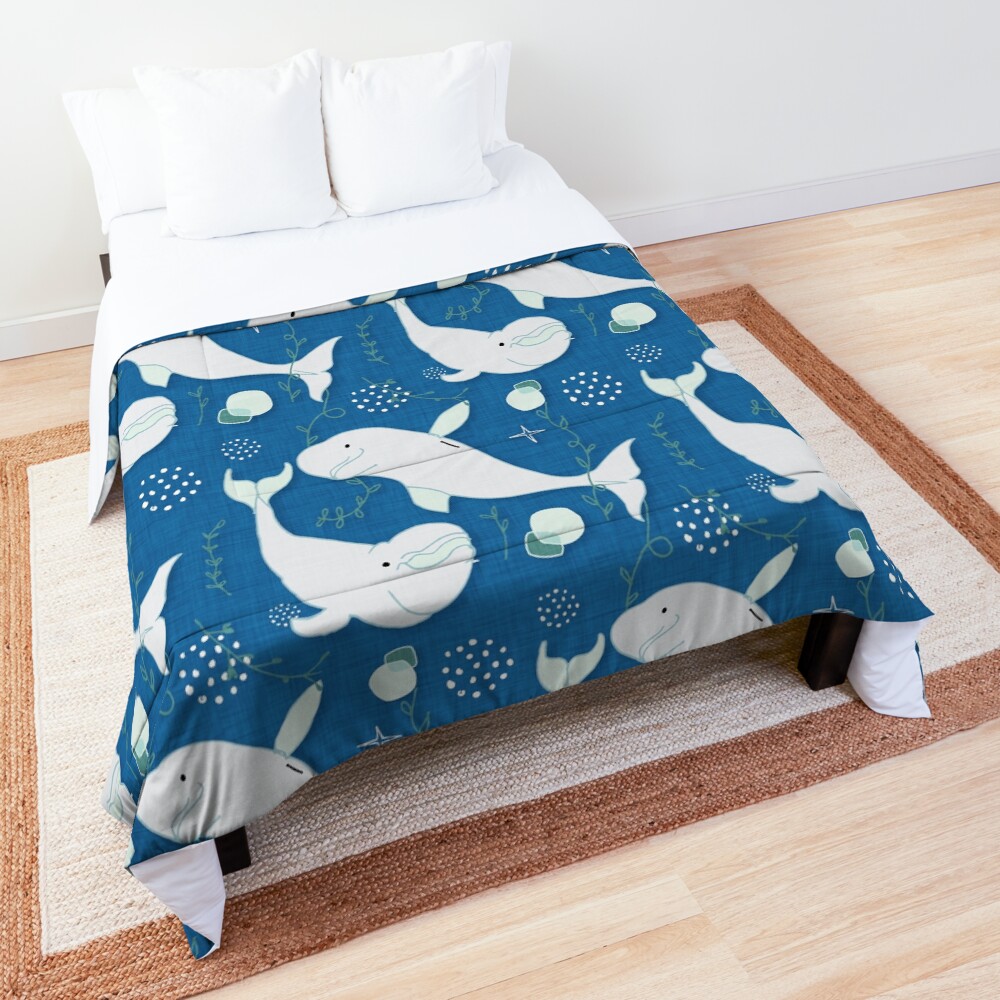 Beluga Whale Blue #homedecor Comforter