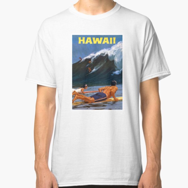 Hawaii Vintage Travel Poster Restored Classic T-Shirt