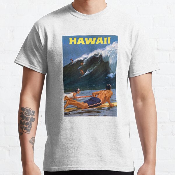 Hawaii Vintage Travel Poster Restored Classic T-Shirt